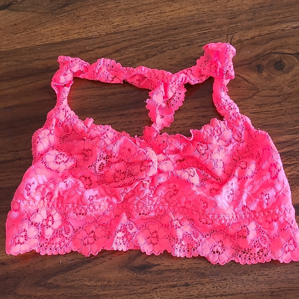 La SENZA Pink Lace Bandeau with Scalloped Edge